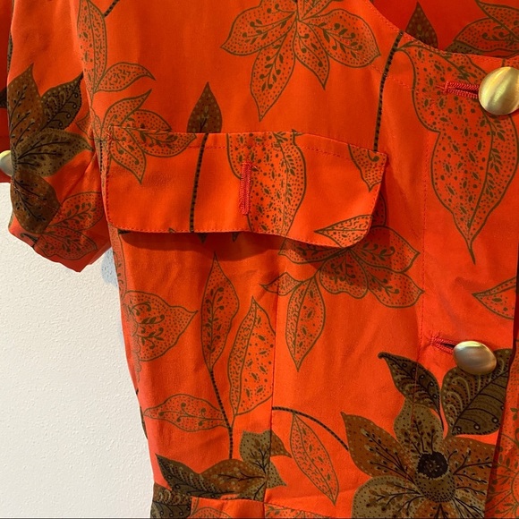 Vintage Genny Silk Floral Button Front Dress - Picture 6 of 7